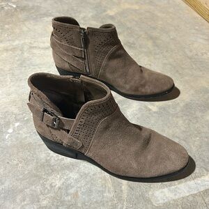Brown suede, Vince Camuto booties